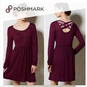 Anthropologists Eloise Plum Criss Cross Back Dress